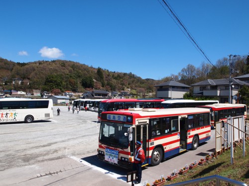 140415　福島県福島市花見山公園の情報　バス乗り場